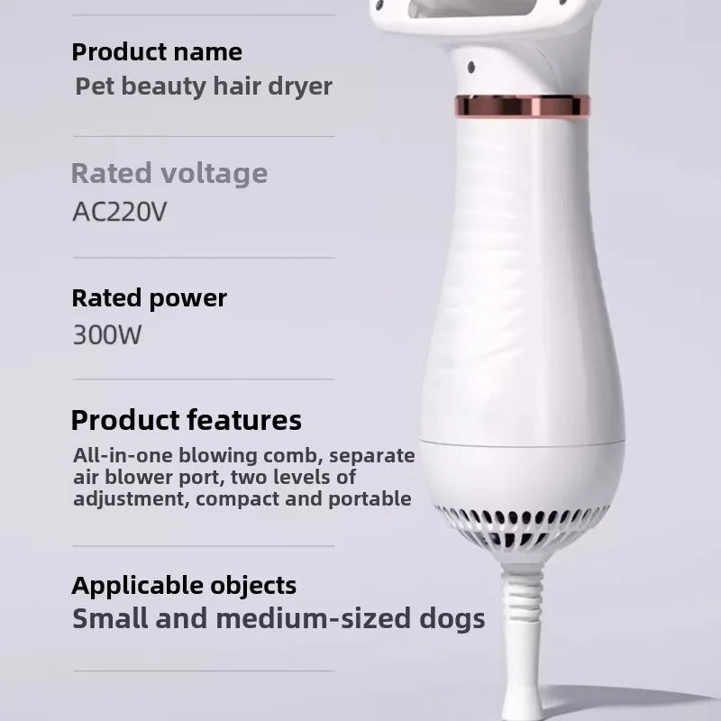 Pet Hair Dryer for Dogs Cats Bath Grooming Blow-dry Pets Products Accessories Low Noise Both Blow Comb Constant Temperature