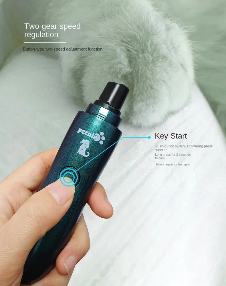 Electric Pet Nail Polisher for Small Dogs Cats Large Dogs Teddy Toys Short Gold Fur - Store Use Nail Claws Trimmer Machine