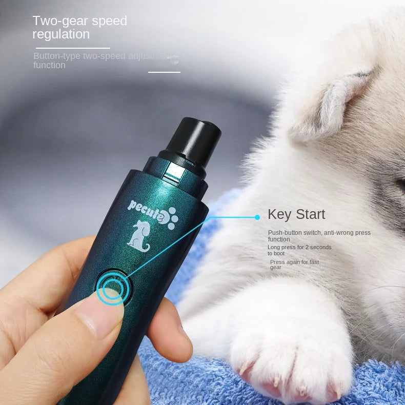 Electric Pet Nail Polisher for Small Dogs Cats Large Dogs Teddy Toys Short Gold Fur - Store Use Nail Claws Trimmer Machine