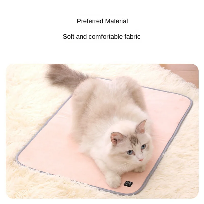 AA81-Pet Heating Pad Soft Electric Blanket Temperature Control Heater Animal Bed Warmer Heated Floor Mat Rectangle Durable